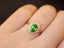 14K GOLD 2.08 CTW VIVID GREEN NATURAL TSAVORITE & DIAMOND RING