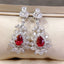 14K GOLD 2.53 CTW NATURAL RUBY & DIAMOND EARRINGS