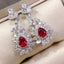 14K GOLD 2.53 CTW NATURAL RUBY & DIAMOND EARRINGS