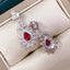 14K GOLD 2.53 CTW NATURAL RUBY & DIAMOND EARRINGS