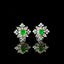 14K GOLD 0.49 CTW VIVID GREEN NATURAL EMERALD & DIAMOND EARRINGS