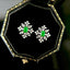 14K GOLD 0.49 CTW VIVID GREEN NATURAL EMERALD & DIAMOND EARRINGS