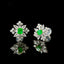 14K GOLD 0.49 CTW VIVID GREEN NATURAL EMERALD & DIAMOND EARRINGS