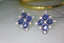 14K GOLD 3.37 CTW VIVID BLUE NATURAL SAPPHIRE & DIAMOND EARRINGS