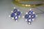 14K GOLD 3.37 CTW VIVID BLUE NATURAL SAPPHIRE & DIAMOND EARRINGS