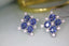 14K GOLD 3.37 CTW VIVID BLUE NATURAL SAPPHIRE & DIAMOND EARRINGS