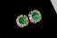 14K GOLD 1.36 CTW VIVID GREEN NATURAL EMERALD & DIAMOND EARRINGS