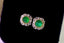 14K GOLD 1.36 CTW VIVID GREEN NATURAL EMERALD & DIAMOND EARRINGS