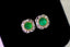 14K GOLD 1.36 CTW VIVID GREEN NATURAL EMERALD & DIAMOND EARRINGS