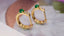 14K GOLD 0.41 CTW VIVID GREEN NATURAL EMERALD & DIAMOND EARRINGS