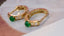 14K GOLD 0.41 CTW VIVID GREEN NATURAL EMERALD & DIAMOND EARRINGS