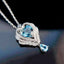 14K GOLD 3.09 CTW NATURAL AQUAMARINE & DIAMOND PENDANT