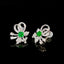 14K GOLD 1.4 CTW VIVID GREEN NATURAL EMERALD & DIAMOND EARRINGS