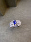 14K GOLD 2.59 CTW VIVID BLUE NATURAL SAPPHIRE & DIAMOND RING