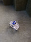 14K GOLD 2.59 CTW VIVID BLUE NATURAL SAPPHIRE & DIAMOND RING