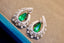 14K GOLD 4.90 CTW VIVID GREEN NATURAL EMERALD & DIAMOND EARRINGS