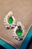 14K GOLD 4.90 CTW VIVID GREEN NATURAL EMERALD & DIAMOND EARRINGS