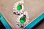 14K GOLD 4.90 CTW VIVID GREEN NATURAL EMERALD & DIAMOND EARRINGS