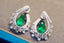 14K GOLD 4.90 CTW VIVID GREEN NATURAL EMERALD & DIAMOND EARRINGS