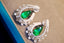 14K GOLD 4.90 CTW VIVID GREEN NATURAL EMERALD & DIAMOND EARRINGS