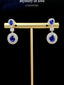 14K GOLD 3.82 CTW NATURAL SAPPHIRE & DIAMOND EARRINGS