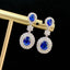 14K GOLD 3.82 CTW NATURAL SAPPHIRE & DIAMOND EARRINGS