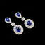 14K GOLD 3.82 CTW NATURAL SAPPHIRE & DIAMOND EARRINGS