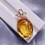 14K GOLD 22.8 CT NATURAL CITRINE & DIAMOND PENDANT