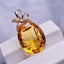 14K GOLD 22.8 CT NATURAL CITRINE & DIAMOND PENDANT