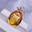 14K GOLD 22.8 CT NATURAL CITRINE & DIAMOND PENDANT