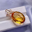 14K GOLD 22.8 CT NATURAL CITRINE & DIAMOND PENDANT