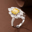 14K GOLD 3.38 CTW NATURAL YELLOW DIAMOND & DIAMOND RING