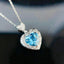 14K GOLD 1.21 CTW NATURAL AQUAMARINE & DIAMOND PENDANT