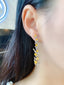 14K GOLD 3.58 CTW NATURAL YELLOW DIAMOND & DIAMOND EARRINGS