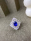 14K GOLD 2.62 CTW NATURAL SAPPHIRE & DIAMOND RING