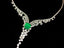 14K GOLD 7.75 CTW VIVID GREEN NATURAL EMERALD & DIAMOND NECKLACE