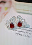 14K GOLD 2.31 CTW NATURAL RUBY & DIAMOND EARRINGS