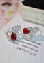 14K GOLD 2.31 CTW NATURAL RUBY & DIAMOND EARRINGS