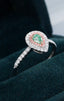 14K GOLD 0.51 CTW NATURAL GREEN DIAMOND & DIAMOND RING