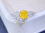 GIA CERTIFIED 14K GOLD 0.89 CTW NATURAL YELLOW DIAMOND & DIAMOND RING