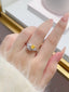 GIA CERTIFIED 14K GOLD 0.89 CTW NATURAL YELLOW DIAMOND & DIAMOND RING