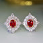 14K GOLD 1.49 CTW NATURAL RUBY & DIAMOND EARRINGS