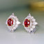 14K GOLD 1.49 CTW NATURAL RUBY & DIAMOND EARRINGS