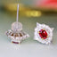 14K GOLD 1.49 CTW NATURAL RUBY & DIAMOND EARRINGS