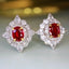 14K GOLD 1.49 CTW NATURAL RUBY & DIAMOND EARRINGS