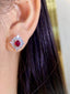 14K GOLD 1.49 CTW NATURAL RUBY & DIAMOND EARRINGS