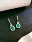 14K GOLD 3.58 CTW VIVID GREEN NATURAL EMERALD & DIAMOND EARRINGS