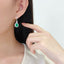 14K GOLD 3.58 CTW VIVID GREEN NATURAL EMERALD & DIAMOND EARRINGS