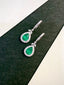 14K GOLD 3.58 CTW VIVID GREEN NATURAL EMERALD & DIAMOND EARRINGS