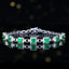 14K GOLD 2.55 CTW VIVID GREEN NATURAL EMERALD & DIAMOND BRACELET